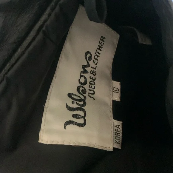 Wilson Maxima Skirt Black Leather‎ high waisted Classic Bikercore Size 6 pencil - Picture 2 of 12